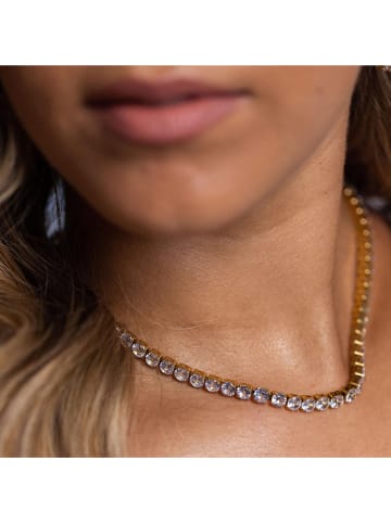 PURELEI Vergold. Halskette "Starfall" mit Edelsteinen - (L)30 cm