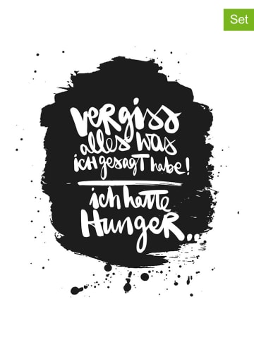 ppd 2er-Set: Servietten "Hunger!" in Weiß/ Schwarz - 2x 20 Stück