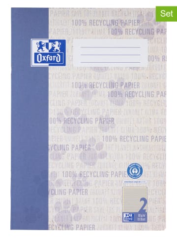 Oxford 15er-Set: Schulhefte "Oxford Recycling" in Blau - DIN A4