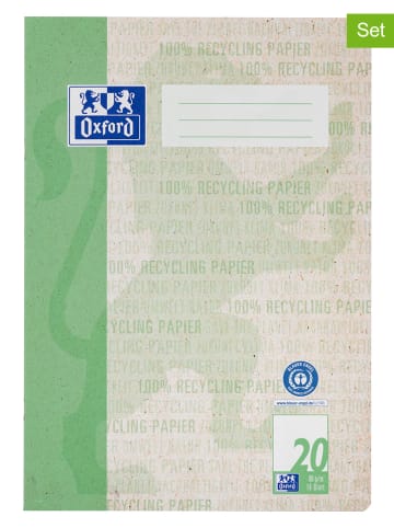 Oxford 5-delige set: schoolschriften "Oxford Recycling" groen - A4