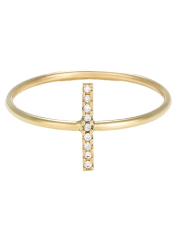 L'OR by Diamanta Złoty pierścionek "Natura" z cyrkoniami