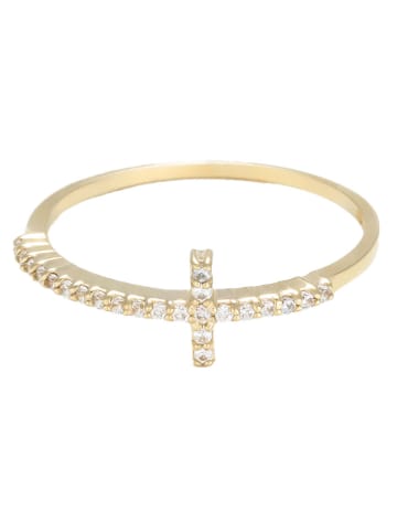 OR ÉCLAT Gold-Ring "Croix vérité" mit Edelsteinen