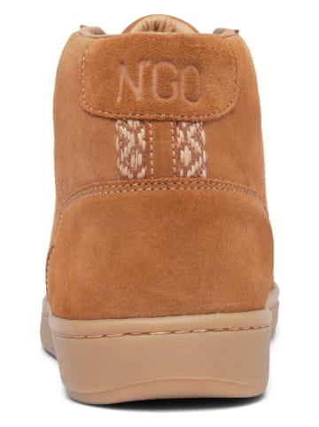 N'GO Leder-Sneakers "Ho Tay Mid" in Camel