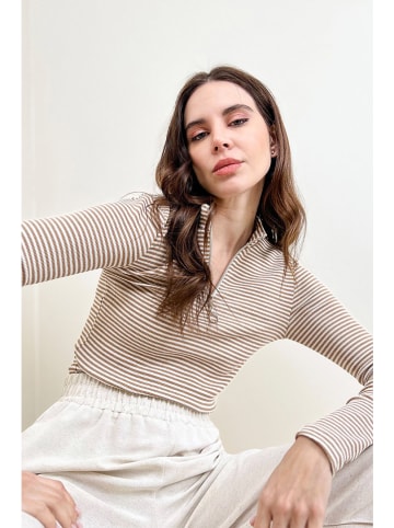 Defile Longsleeve in Braun/ Creme