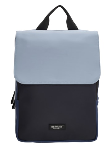 Beagles Rucksack "Multicolor" in Hellblau/ Schwarz - (B)28 x (H)38 x (T)12 cm