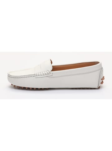 John Scott Leren mocassins wit