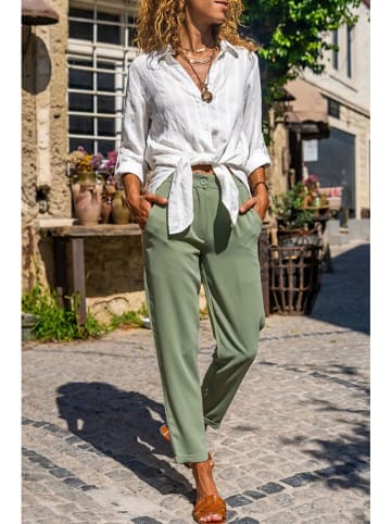 Gunes Kizi Spodnie w kolorze oliwkowym