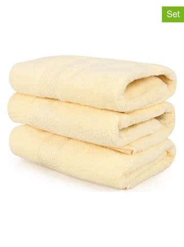 Colorful Cotton Ręczniki (3 szt.) w kolorze żółtym do rąk