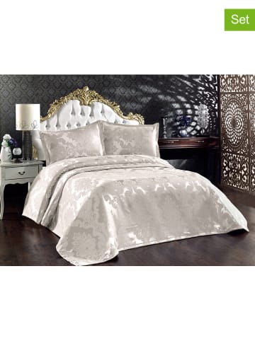 Colourful Cotton 3-delige bedspreiset "Beste" zilverkleurig