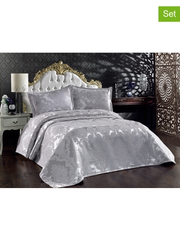 Colourful Cotton 3-delige bedspreiset "Beste" zilverkleurig