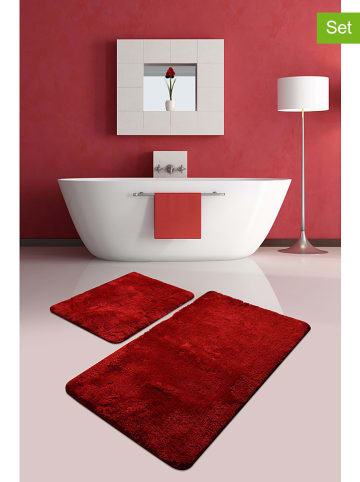 Colourful Cotton 2er-Set: Badvorleger in Rot