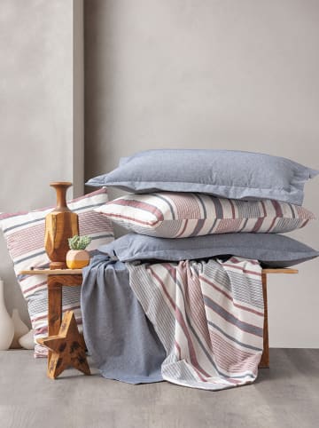 Colourful Cotton Beddengoedset "Duo" blauw/wit