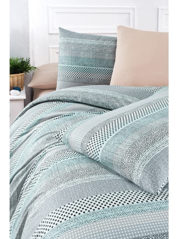 Colorful Cotton Renforcé beddengoedset "Lines" turquoise