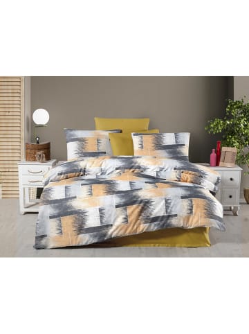 Colourful Cotton Komplet pościeli "Shadow" w kolorze szaro-żółtym