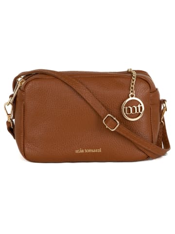Mia Tomazzi Leren schoudertas cognackleurig - (B)23 x (H)16 x (D)11 cm