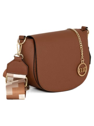 Mia Tomazzi Leder-Umhängetasche in Cognac - (B)19 x (H)17 x (T)6,5 cm