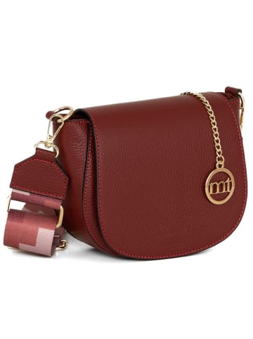 Mia Tomazzi Leder-Umhängetasche in Bordeaux - (B)19 x (H)17 x (T)6,5 cm