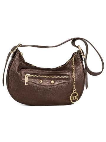Mia Tomazzi Leren schoudertas donkerbruin - (B)25 x (H)15 x (D)6,5 cm