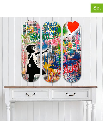 ABERTO DESIGN 3-delige set: wandobjecten meerkleurig
