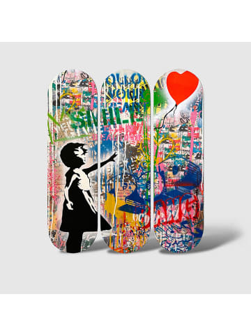 ABERTO DESIGN 3-delige set: wandobjecten meerkleurig