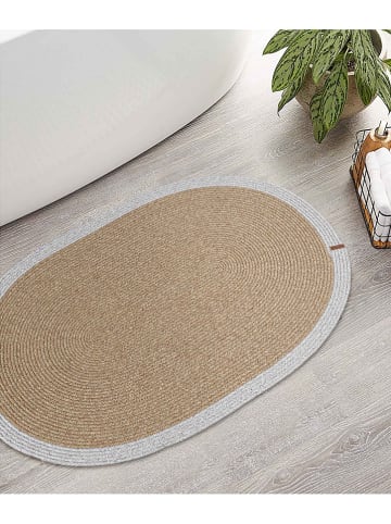 ABERTO DESIGN Baumwoll-Teppich in Beige/ Grau - (L)80 x (B)120 cm