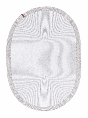ABERTO DESIGN Baumwoll-Teppich in Weiß/ Grau