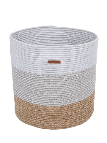 ABERTO DESIGN Aufbewahrungskorb in Weiß/ Beige - (H)50 x Ø 45 cm
