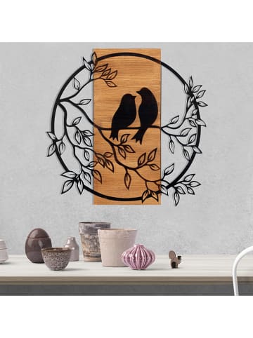 ABERTO DESIGN Dekoracja ścienna "Birds in love" - 58,5 x 59,5 cm