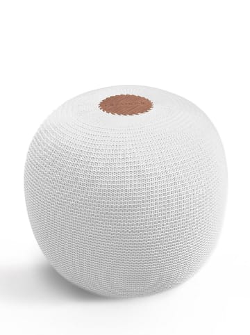 Scandinavia Concept Pouf in Weiß - (H)45 x Ø 40 cm