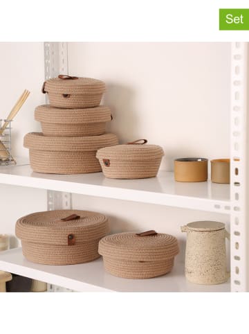 ABERTO DESIGN 6er-Set: Aufbewahrungskörbe in Beige