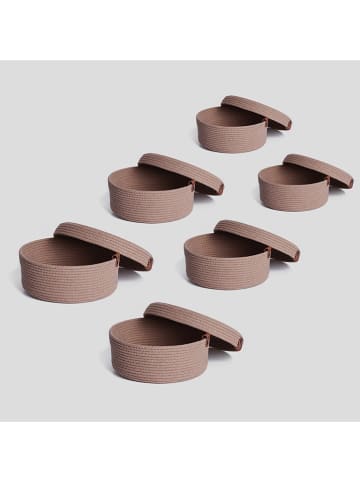 ABERTO DESIGN 6er-Set: Aufbewahrungskörbe in Beige