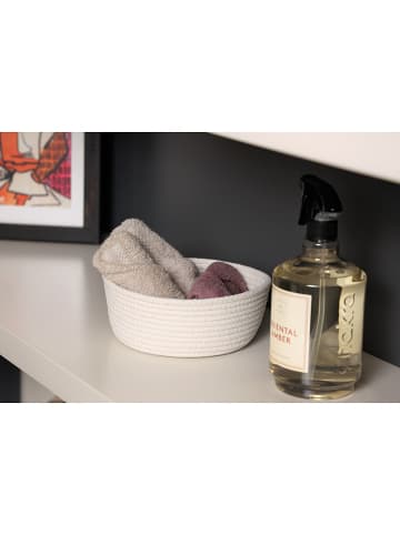 ABERTO DESIGN 3-delige set: opbergmanden crème - (H)6 x Ø 15 cm
