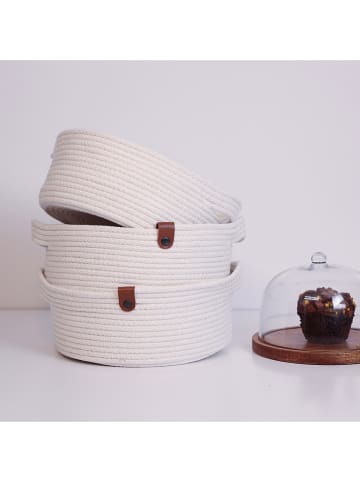 Scandinavia Concept Kosze (3 szt.) w kolorze kremowym - wys. 10 x Ø 25 cm