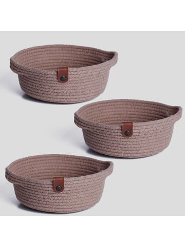 ABERTO DESIGN 3er-Set: Aufbewahrungskörbe in Beige - (H)10 x Ø 25 cm