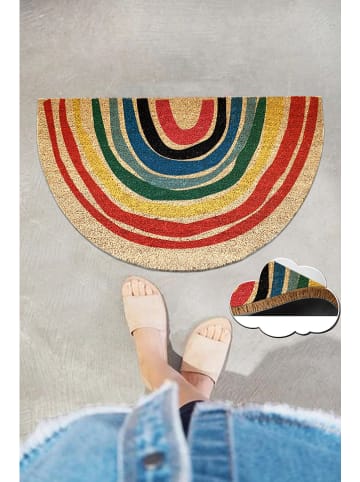 ABERTO DESIGN Wycieraczka "Porque" w kolorze jasnobrązowym ze wzorem