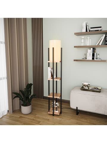 ABERTO DESIGN Standleuchte in Schwarz/ Braun - (H)130 cm