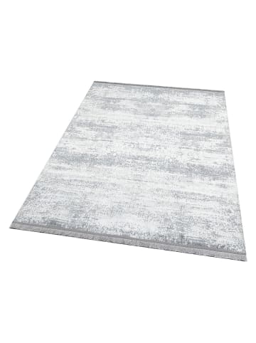 ABERTO DESIGN Kurzflor-Teppich in Grau/ Weiß