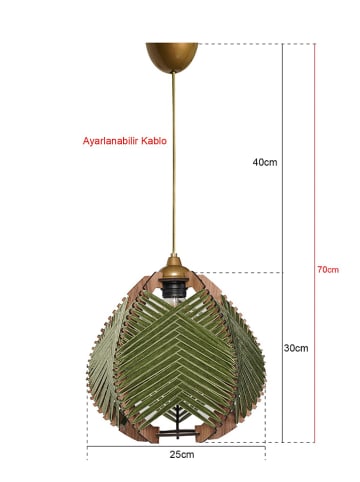 ABERTO DESIGN Hängeleuchte in Grün - (H)30 x Ø 25 cm