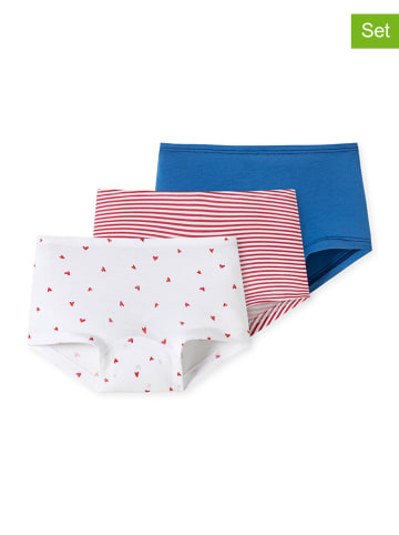Schiesser 3-delige set: hipsters rood/wit/blauw