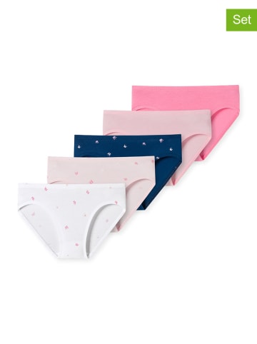 Schiesser 5er-Set: Slips in Rosa/ Dunkelblau/ Weiß