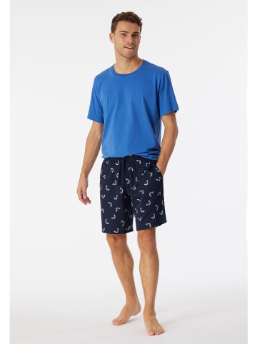 Schiesser Pyjama-Shorts in Dunkelblau