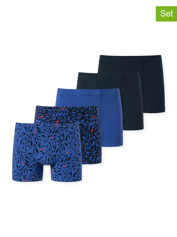 Schiesser 5-delige set: boxershorts donkerblauw/blauw