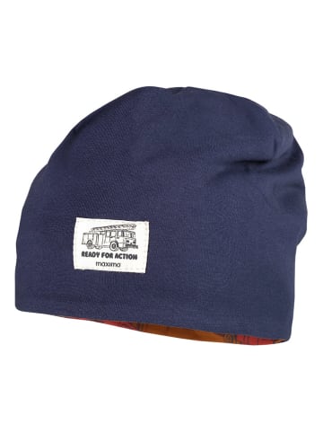 MaxiMo Wende-Beanie "fire engine" in Orange/ Dunkelblau