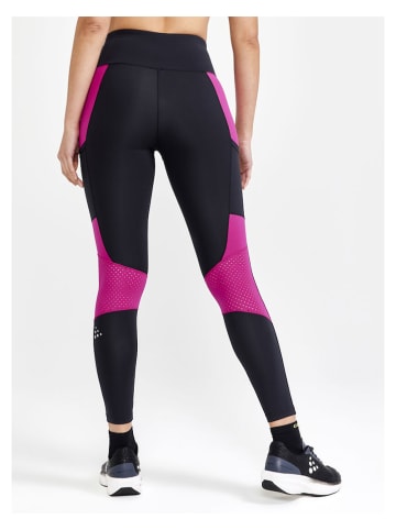 Craft Legginsy sportowe "ADV Essence" w kolorze czarno-różowym