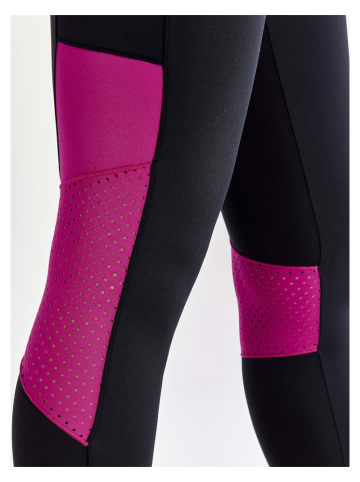 Craft Legginsy sportowe "ADV Essence" w kolorze czarno-różowym