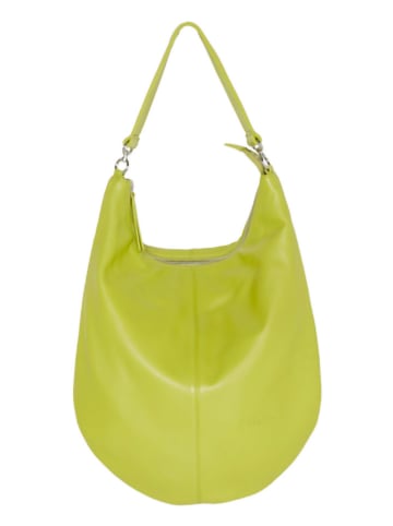 Marc O´Polo Leren schoudertas "M" groen - (B)37 x (H)41 x (D)2,5 cm