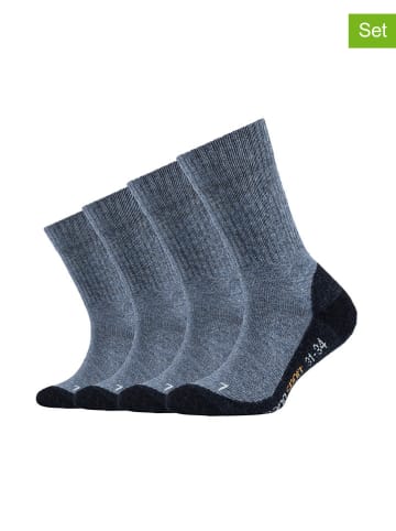 camano 4er-Set: Socken in Dunkelblau/ Grau