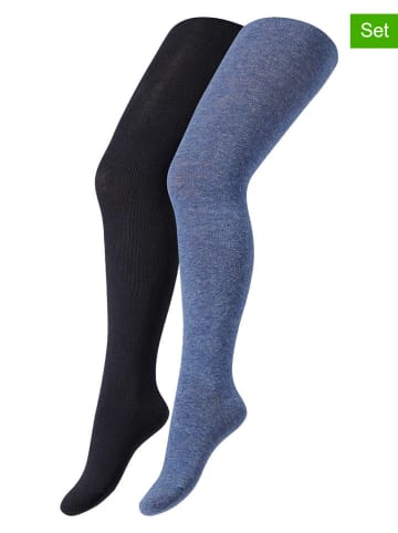 camano Rajstopy (2 pary) w kolorze niebieskim