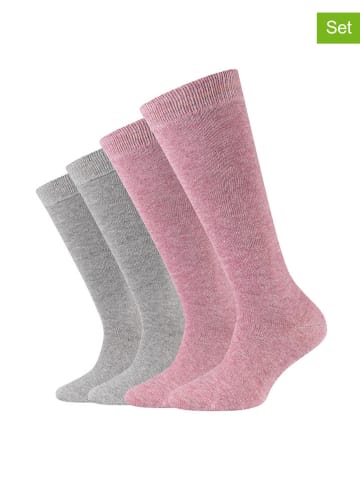 camano 4er-Set: Socken in Pink/ Grau