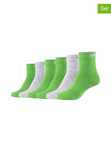 Skechers 6-delige set: sokken groen/grijs